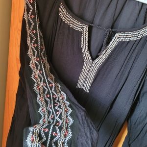 Flowy black boho style dress